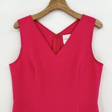 Carolina Herrera Sheath Dress Buisness Office V-Neck Sleeveless in Pink Size 14
