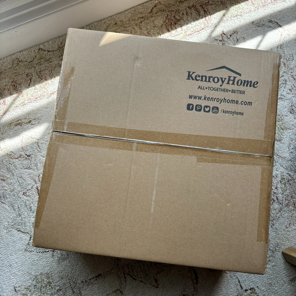 Lámpara de araña Kenroy Boho Coastal French Country Wood Bead 3lt Chippy blanca 93133WW Foto 4 de 4