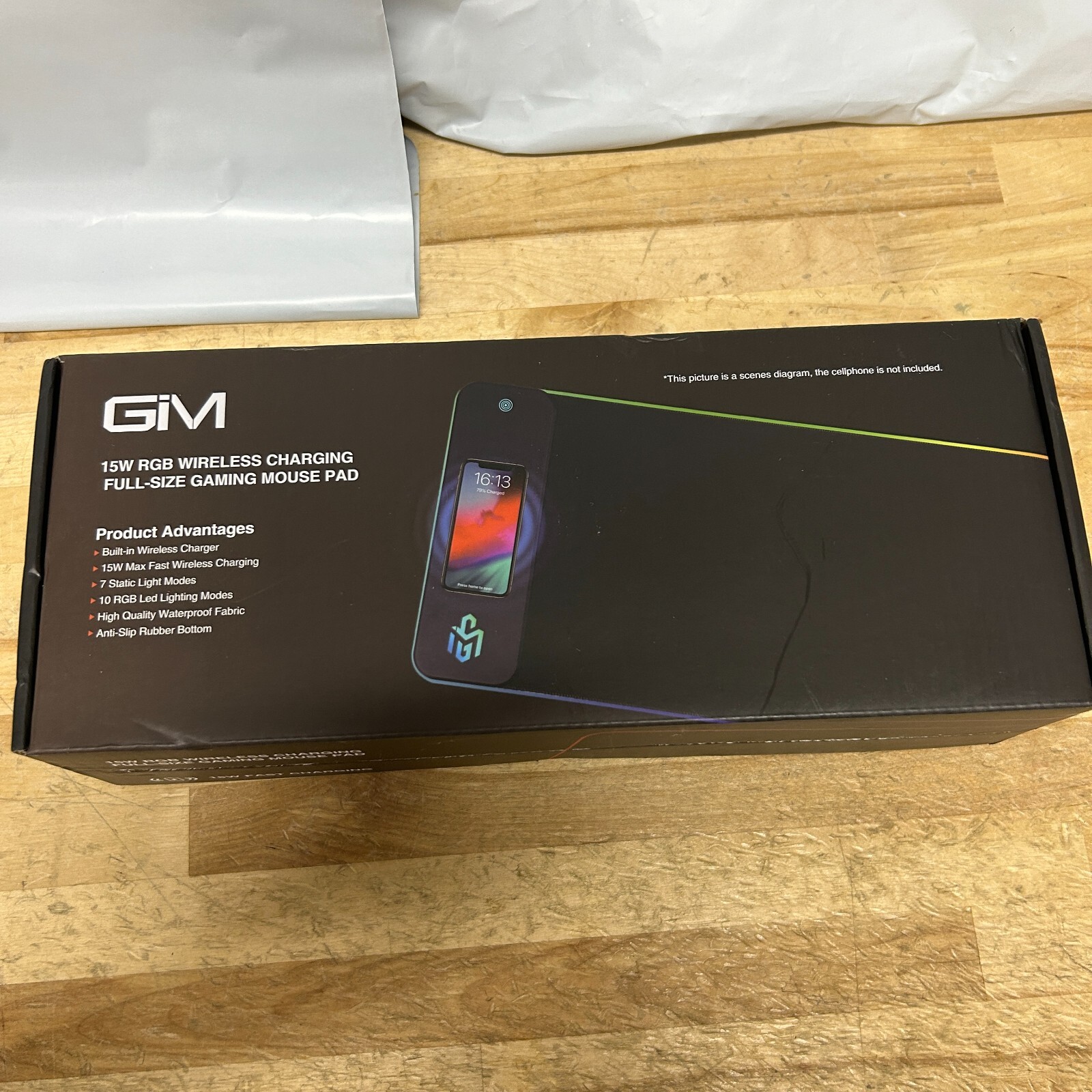 GIM RGB Gaming Mouse Pad Large 15W Wireless Fast Charging Waterproof Non-Slip Surface  -image