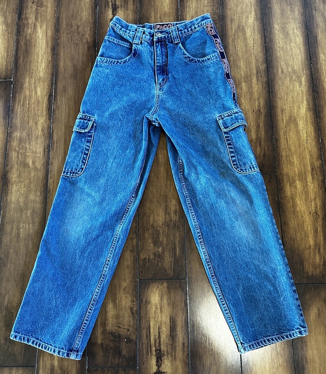 Vintage Paco Jeans Boys YOUTH Baggy Cargo Utility Skater