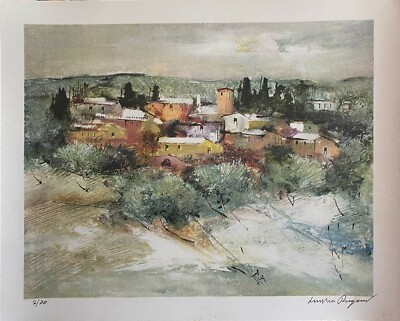 Luciano Pasquini Lithographie A Farben Winter 50x40 Sign. Nummeriert Auf 70 Ex