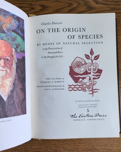 EASTON PRESS - ON THE ORIGIN OF SPECIES - CHARLES DARWIN - VERY GOOD - Imagen 4 de 5