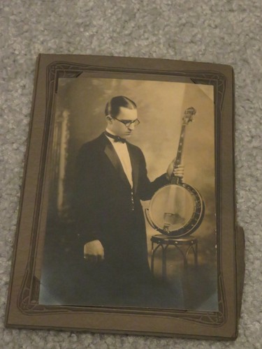 Antique Photo Young Man With Four String Banjo ca.1910 - Picture 2 of 4