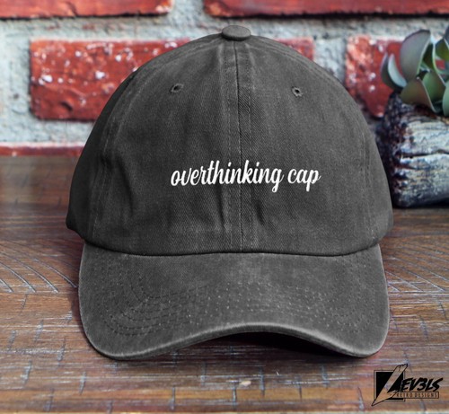 Overthinking Cap EMBROIDERED BASEBALL CAP Worrier DAD HAT Neurotic Funny Me - Picture 2 of 11