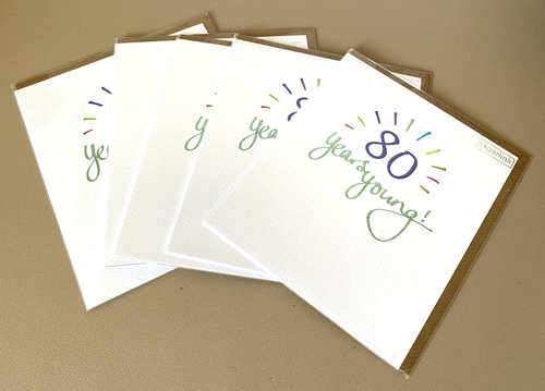 "80 years young!" Colourful Foil Type Textured Birthday Card by Paperlink - Picture 2 of 5