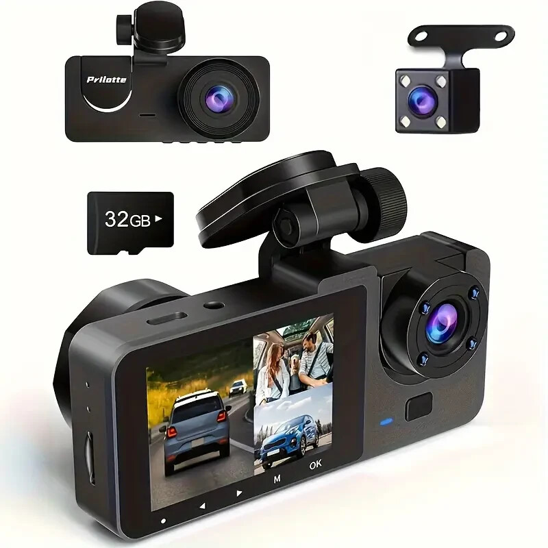 4K UHD Dash Camera for Cars – Front & Rear, Night Vision, 32GB SD Card, 24-Hour
