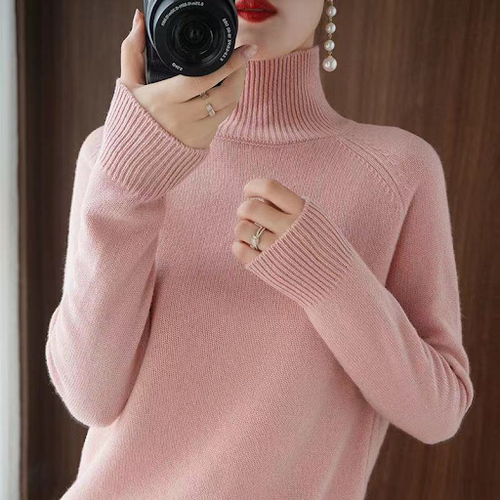 Rollkragenpullover Damen Basic Pullover Strick Female Langarm Locker Pulli - Bild 12 von 17