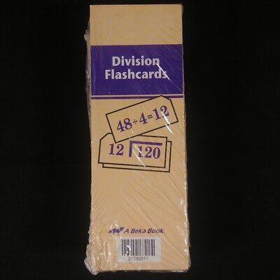A Beka Flash Card Division Math 1980 Pensacola Christian College 21180 NEW