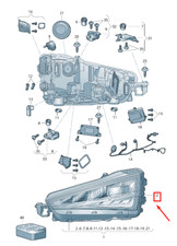 SKODA KAMIQ Front Left Headlight RHD 657941021A NEW GENUINE
