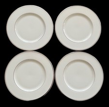Set Of 4 Lenox China Montclair 8-3/8 Salad Plates Ivory Platinum Trim EUC