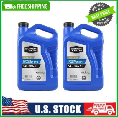 2- PACK Super Tech Advanced Full Synthetic Motor Oil SAE 0W-20, 5 Quarts