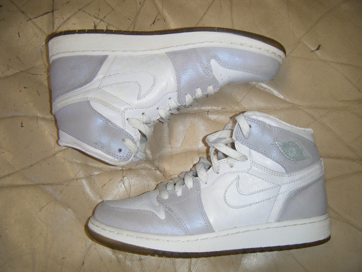 Nike Air Jordan I White Silver Metallic Pale Blue Retro GS 2008