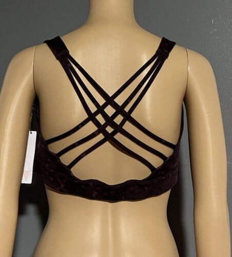 Victoria Secret On Point Sport Bra XL Burgundy Animal Print Strappy Bralette NWT