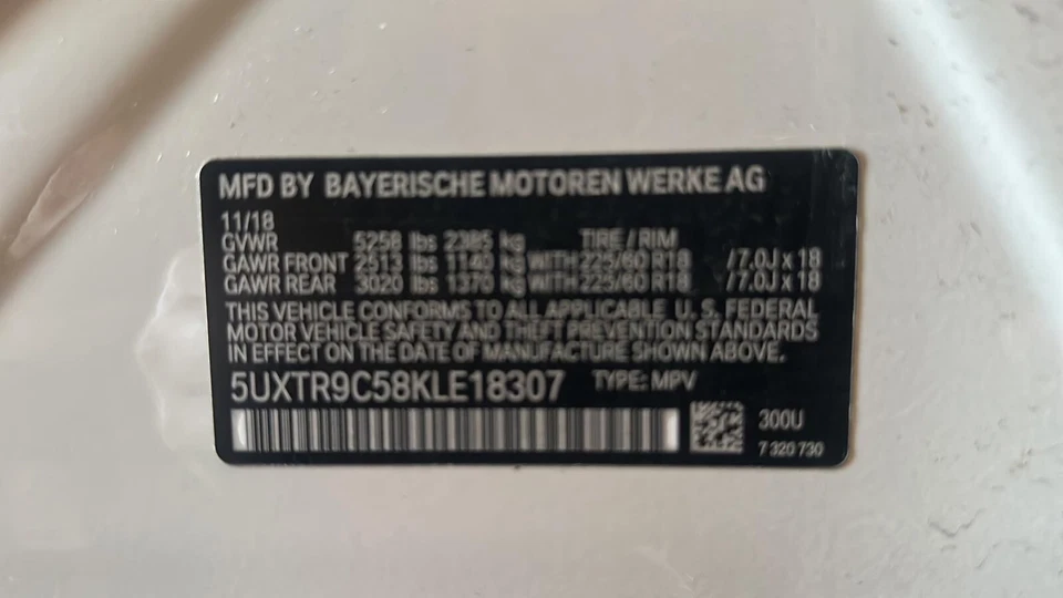 BMW X3 G01 2018-2020 eje trasero derecho del lado del pasajero eje medio eje OEM 72 k Foto 3 de 4