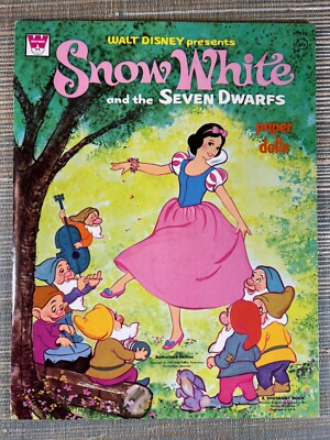 Walt Disney Snow White & Seven Dwarfs Paper Doll Book 1972 Whitman #1998 Uncut