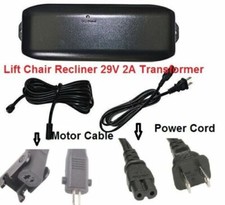 Medlift Okin Electric Recliner Lift chair AC/DC transformer Adapter 29V 2A cable