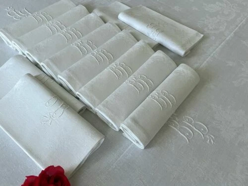 Textiles du XIXe siècle et avant damas linge de table