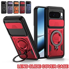 For Google Pixel 10 11 Pro XL/10 Pro Shockproof Lens Slide Cover Ring Stand Case