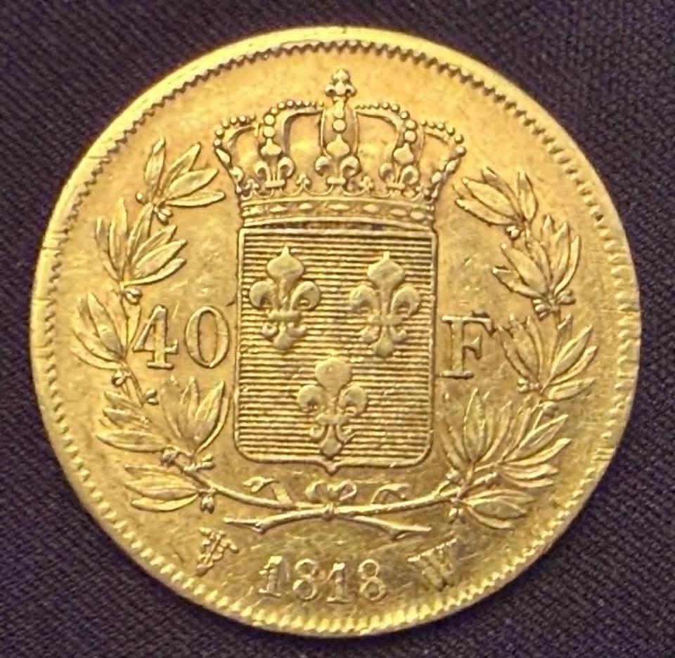 France Louis XVIII - 40 Francs Or - 1818 W Lille - Photo 2/2