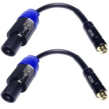 CESS-012 RCA Female to Speakon Male Adapter Cable 2 Pack