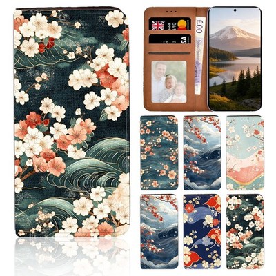 Ozean Wellen Muster Leder Ständer Abdeckung Etui für Apple 678/XR/11/12/13/14/16/17