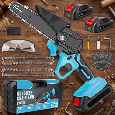 6'' Small Handheld Electric Chainsaw Cordless Portable Wood Cutting Chain Saw