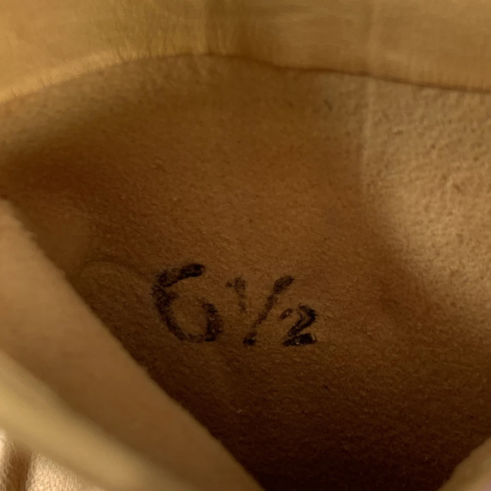 VINTAGE Misura 6.5 Giallo Guanti IN Pelle - Immagine 3 di 3