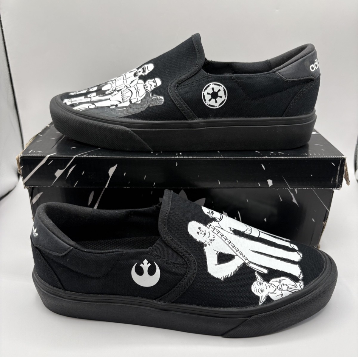 New adidas Star Wars x Court Rallye Shoes Black Mens Size 6 