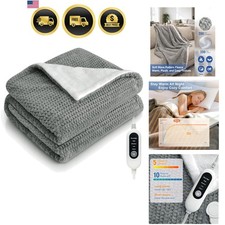 Electric Heated Blanket Throw with 5 Heat Settings 50x60 Soft Flannel Warm