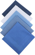 5 Pcs Cotton Handkerchiefs for Men, Classic Pocket Squares Set Soft Mens Hankies