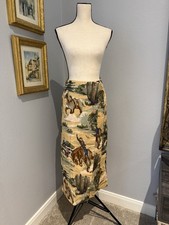 Vintage 90s Western Cowboy Rodeo Wrap Maxi Skirt Horse Boho Sz Medium Southwest