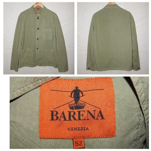 Men Barena Venezia Jacket Khaki Cotton 50