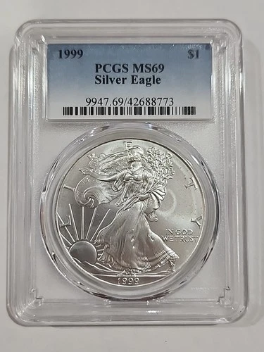 1999 Silver American Eagle PCGS MS 69