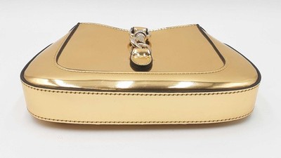 Gucci Jackie Notte Mini Gold Metallic Leather Crossbody Bag