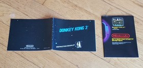 Donkey Kong 3 Nintendo NES 5 Screw Hang Tab Complete Manual BLACK BOX CIB