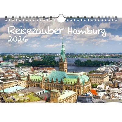 SEELENZAUBER GMBH Reisezauber Hamburg DIN A4 Kalender für 2026 Hafen Reeperbahn Deutschland - Seel