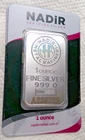 NADIR METAL REFINERS 1 OZ SILVER BAR CARDED SEALED 999 FINE SILVER BAR #235723