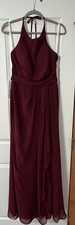 NWT Azazie Cabernet Formal Bridesmaid Dress A8 Sleeveless Maxi Gown Burgundy