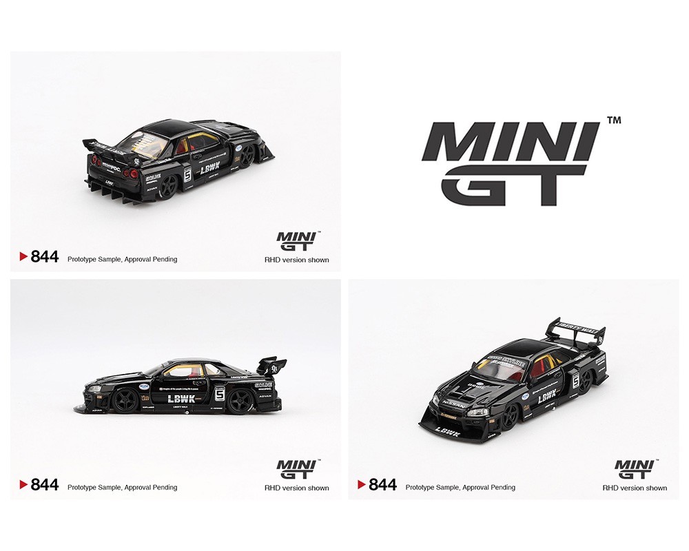 Mini GT Nissan LB-ER34 Super Silhouette Black #844 1/64 | eBay