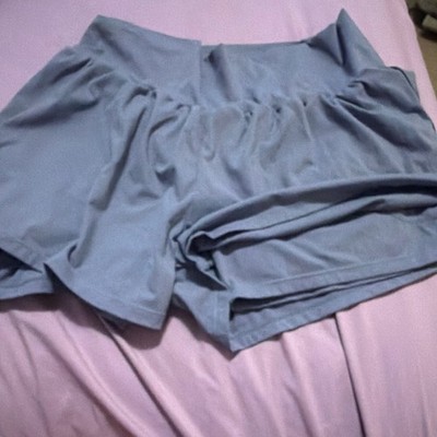 Halara Women s Athletic Pull-On Shorts Blue Solid High Rise Stretch 1X Plus