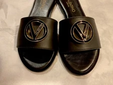 VALENTINO BY MARIO VALENTINO BUGOLA SLIDE SANDAL IN BLACK US SIZE 8