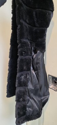 Apparis Goldy Kids Faux Fur Mid-Length Basic Coat Black Long Sleeve Girls 6Y