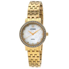 Citizen Quartz Crystal White MOP Dial Ladies Watch EL3102-50D