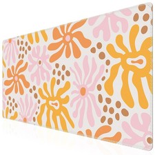 Yellow Flower Non-Slip Rubber Mouse Pad Desk Mat Gaming Keyboard Mat