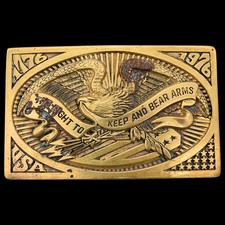 Support the Right to Bear Arms 1970s Vintage Belt Buckle