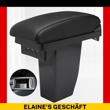 Armlehne Aufbewahrungsbox Für Peugeot 2008 aus schwarzem Leder Zweilagige Auto 