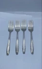 Wallace Rose Point Sterling Silver Salad Fork Set 4 Pieces 6.5"