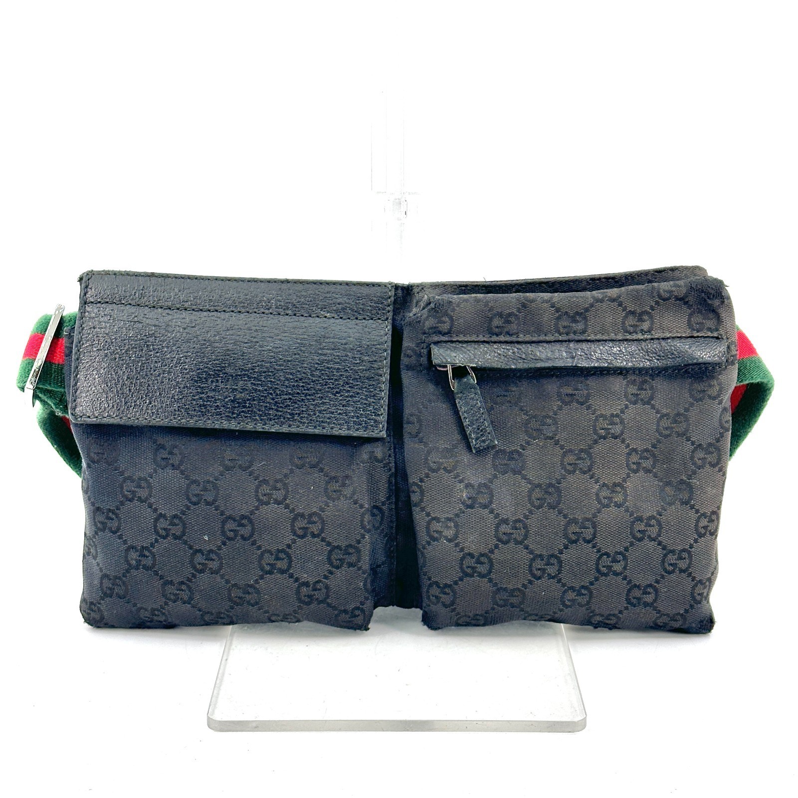 GUCCI sherry line GG Canvas Marsupio Nero Argento 28566 001013 Autore