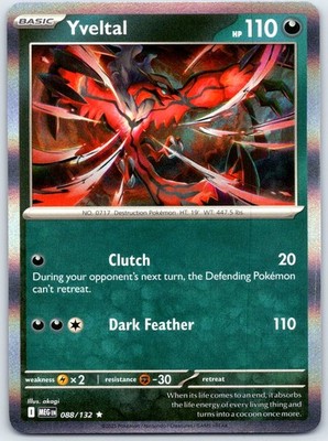 Yveltal Reverse Holofoil ME01: Mega Evolution 088/132 NM