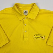 Lacoste BIG CROC Polo Shirt Mens Size 7 Crocodile Preppy Yellow XXL